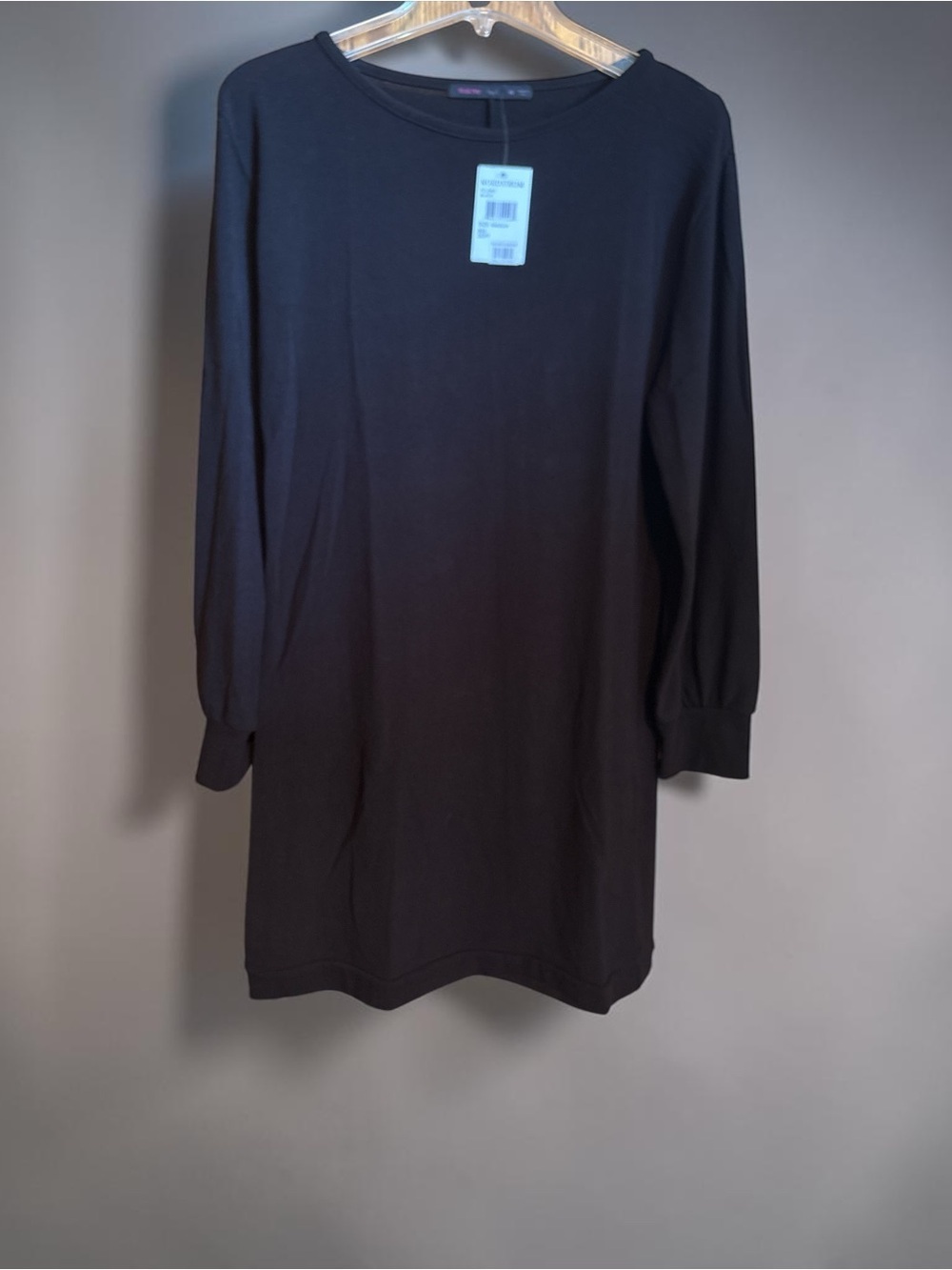 Women's Black Mini Dress with Long Sleeves